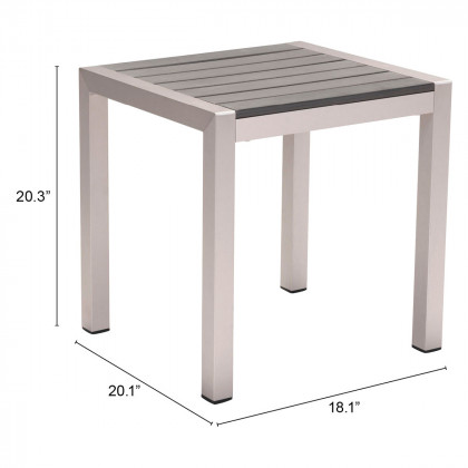 ZUO - Cosmopolitan Side Table in Silver/Light Gray