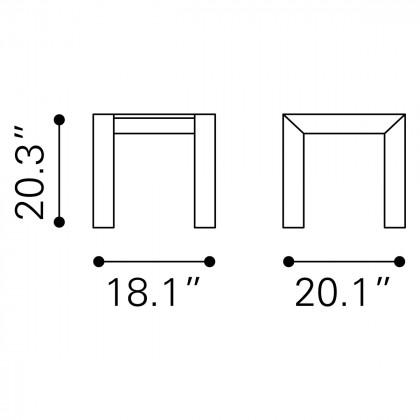ZUO - Cosmopolitan Side Table in Silver/Light Gray