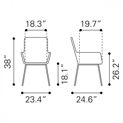 ZUO Lyon Dining Chair (Set Of 2) - Black
