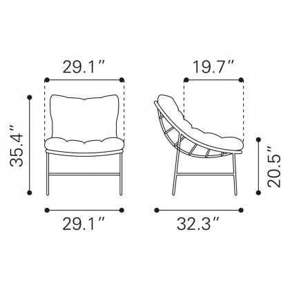 ZUO - Merilyn Accent Chair in Beige/Natural