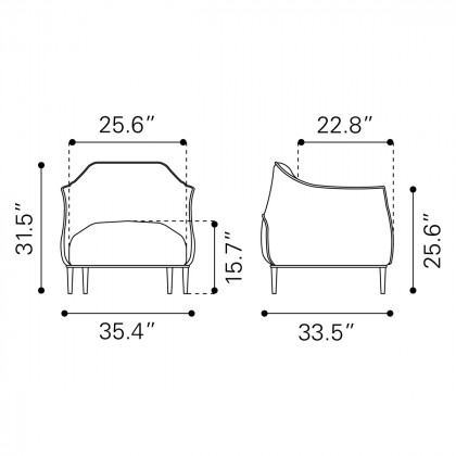 ZUO Julian Accent Chair - Coffee