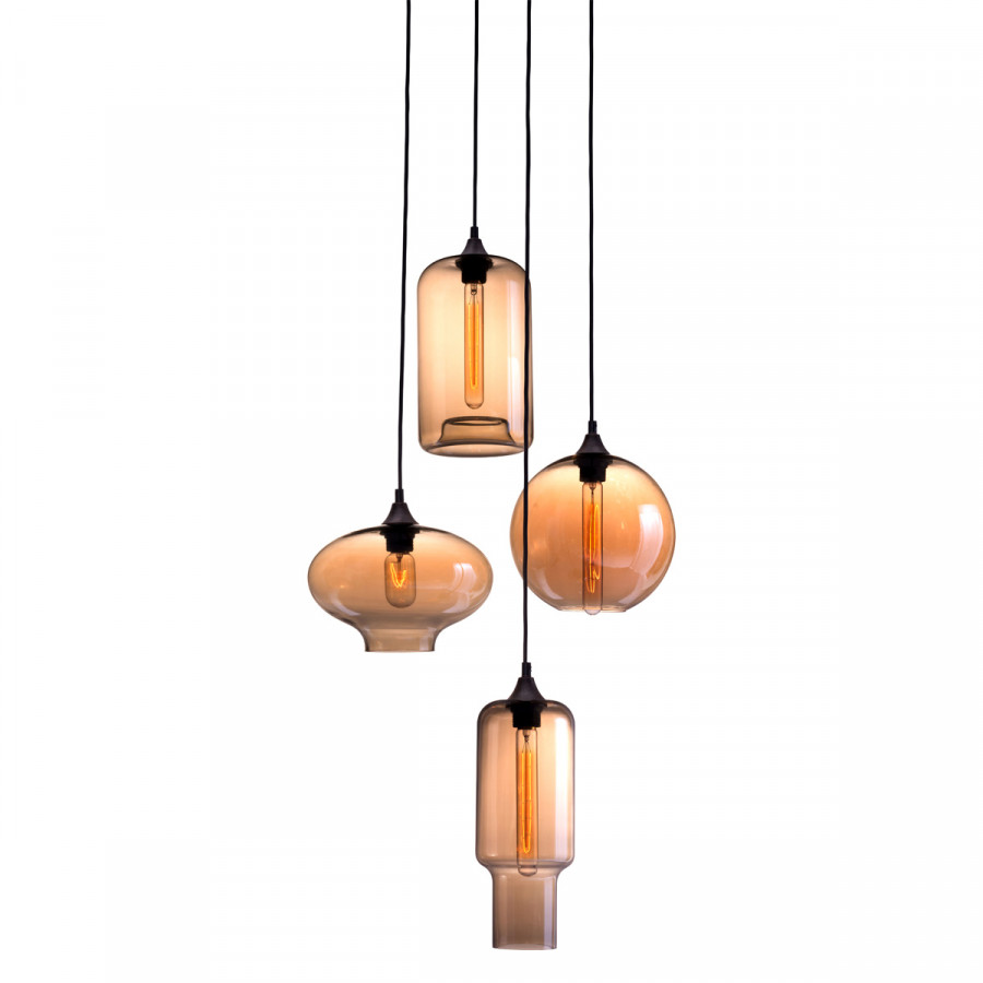 ZUO - Lambie Ceiling Lamp in Rust/Amber