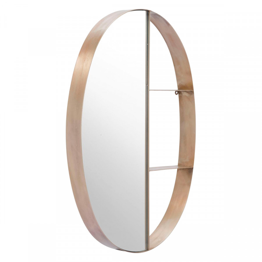 ZUO - Latitude Oval Shelf Mirror in Antique Bronze