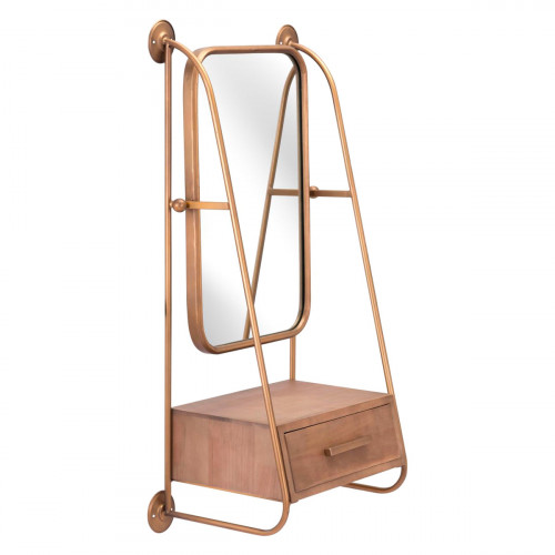 ZUO - Peralta Mirror Shelf in Gold