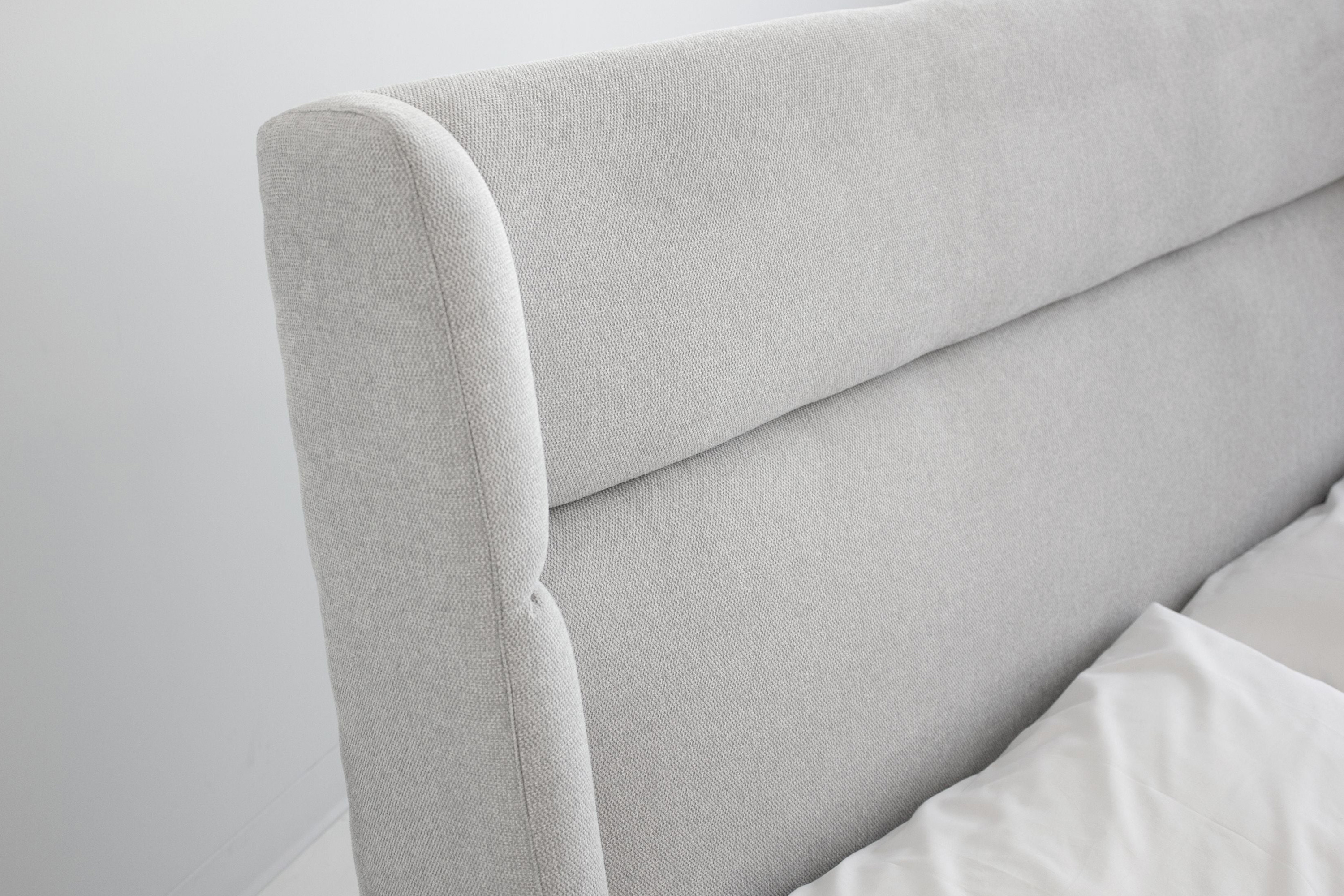 Mobital Cove King Size Bed - Gray Chenille, Fabric