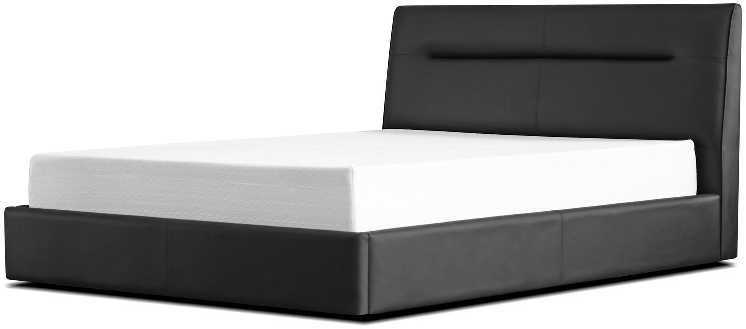 Mobital Noah Upholstered King Size Bed - Black, Leatherette