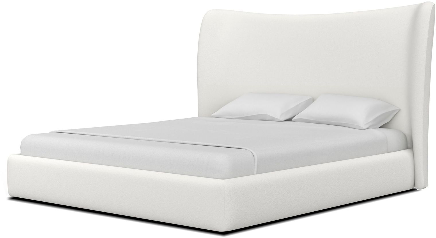 Mobital Rowe Upholstered Storage Bed - White, Queen Size