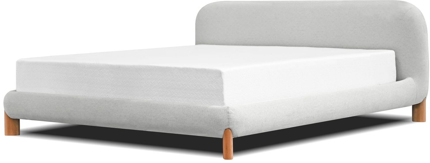 Mobital Rubble Queen Size Bed - Cream Latte, Fabric