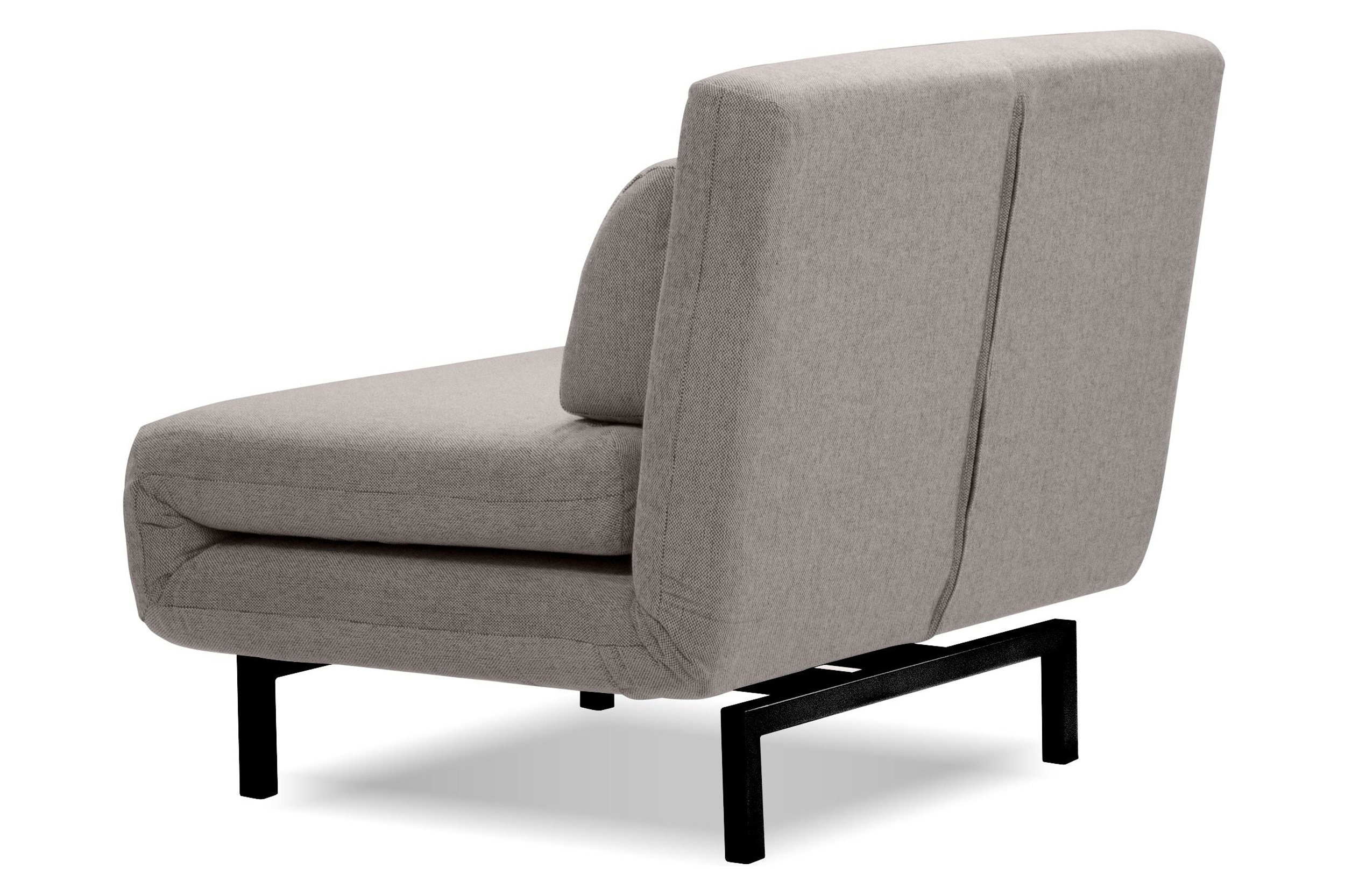 Mobital Iso Armless Solid Chair-Bed - Driftwood Chenille, Fabric