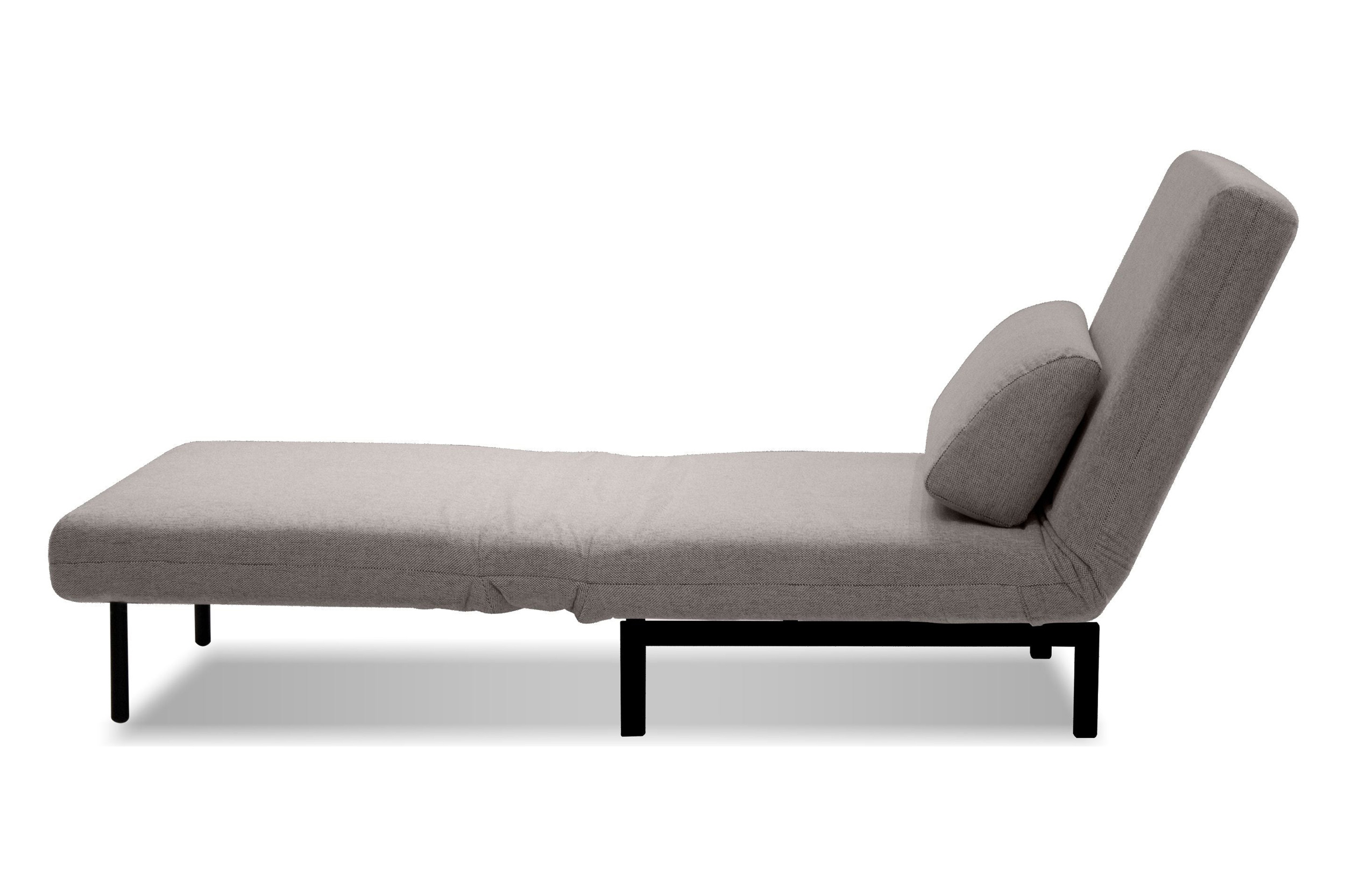 Mobital Iso Armless Solid Chair-Bed - Driftwood Chenille, Fabric