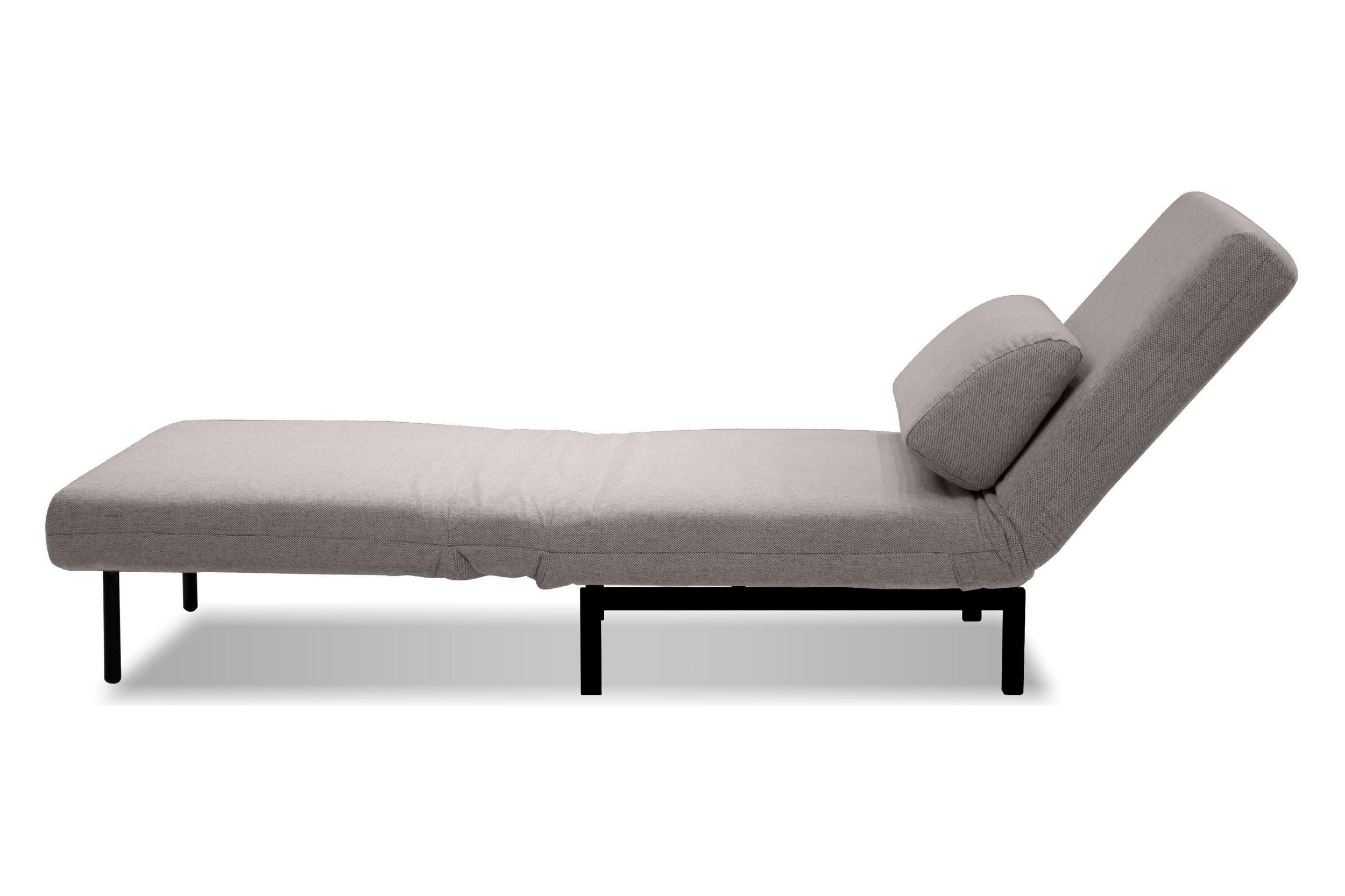 Mobital Iso Armless Solid Chair-Bed - Driftwood Chenille, Fabric