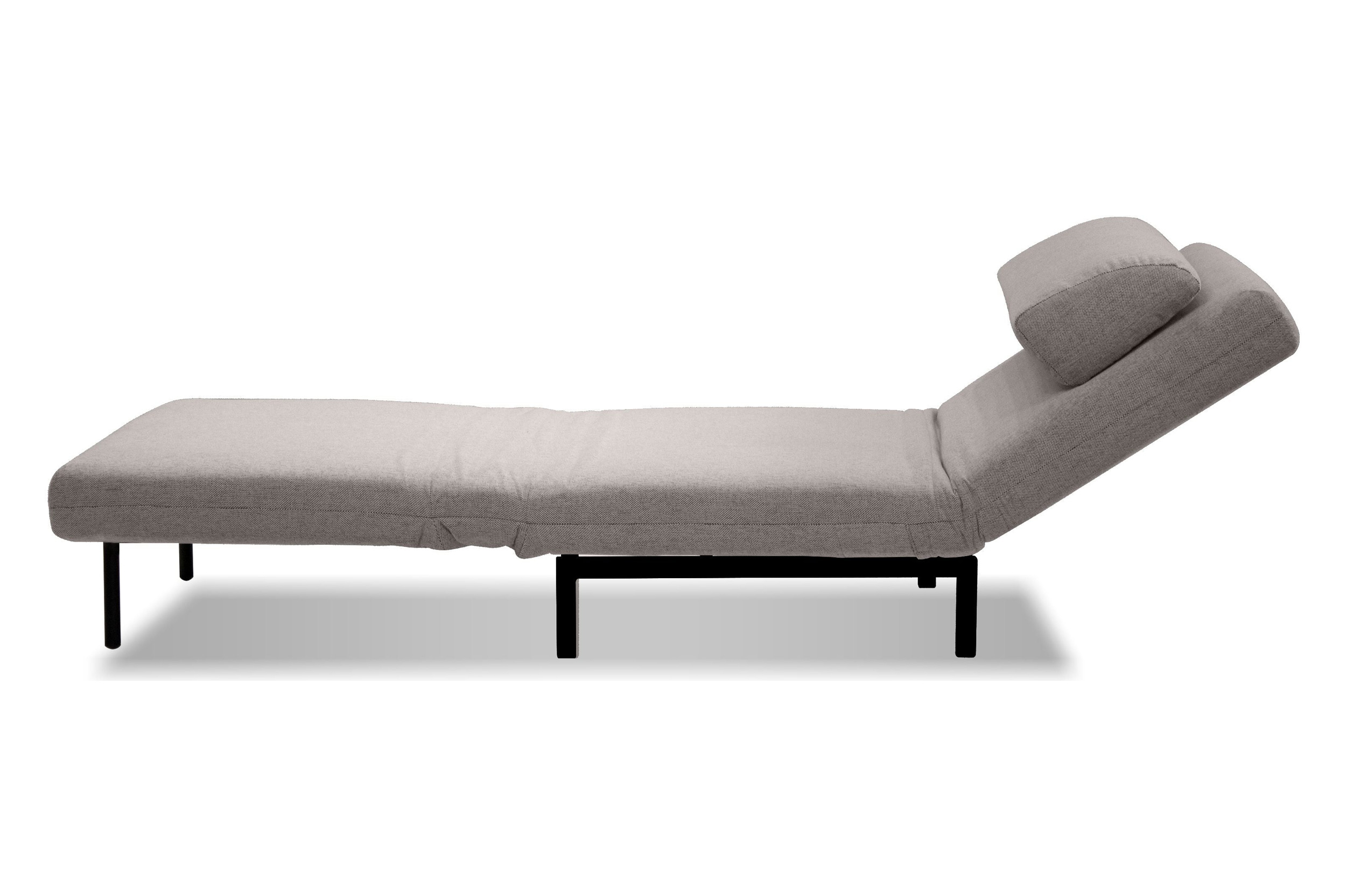 Mobital Iso Armless Solid Chair-Bed - Driftwood Chenille, Fabric