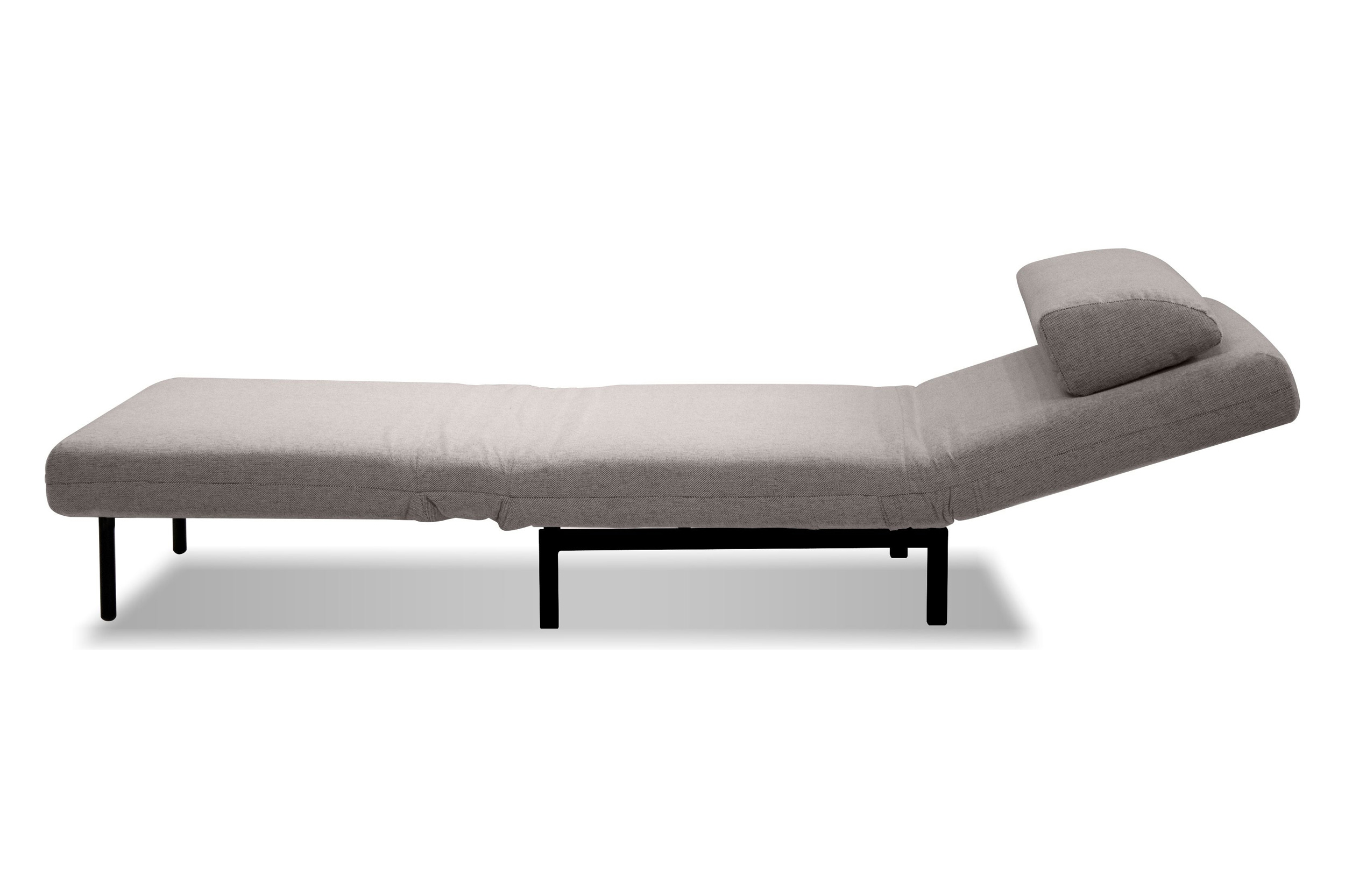 Mobital Iso Armless Solid Chair-Bed - Driftwood Chenille, Fabric