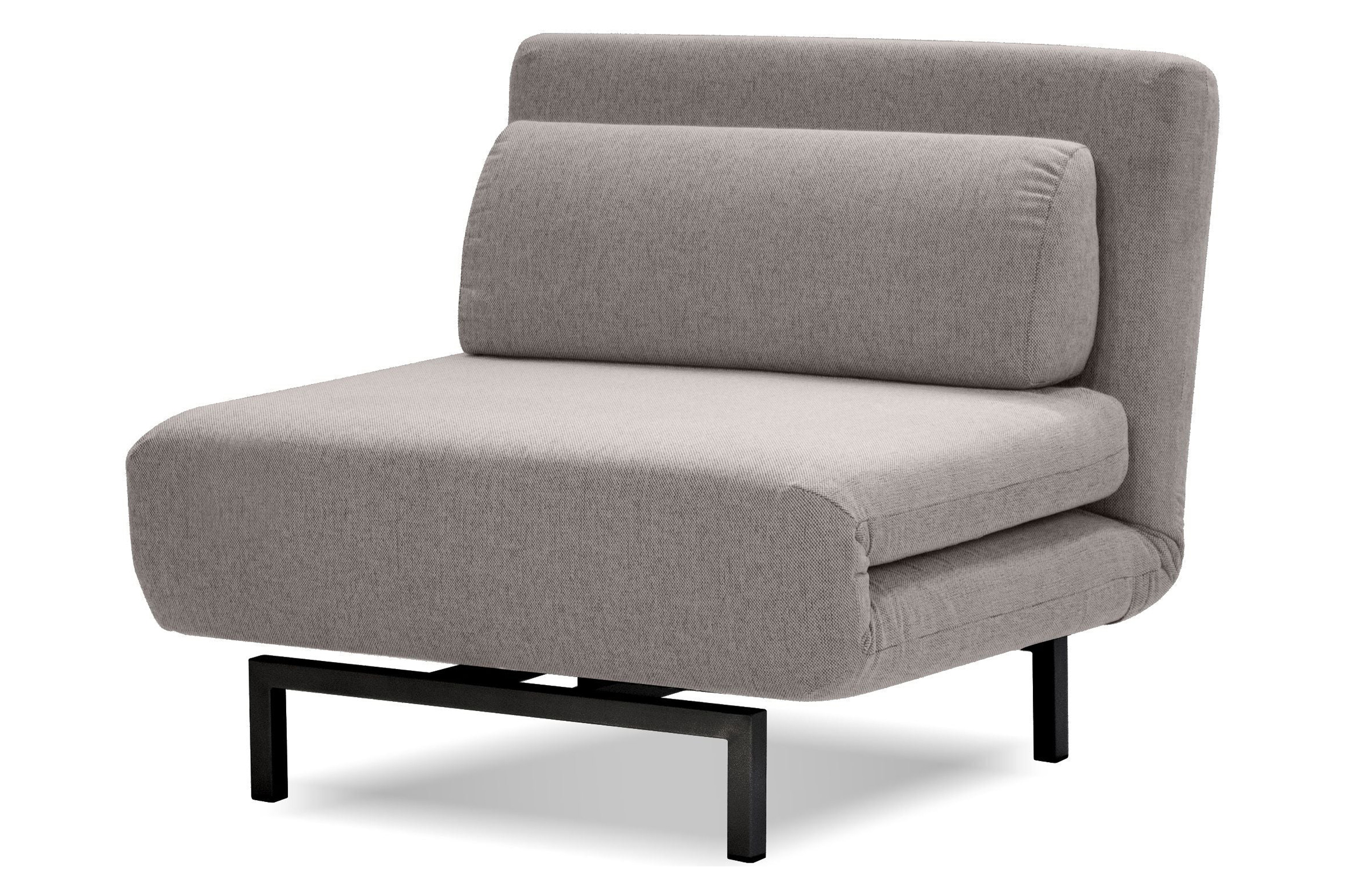 Mobital Iso Armless Solid Chair-Bed - Driftwood Chenille, Fabric