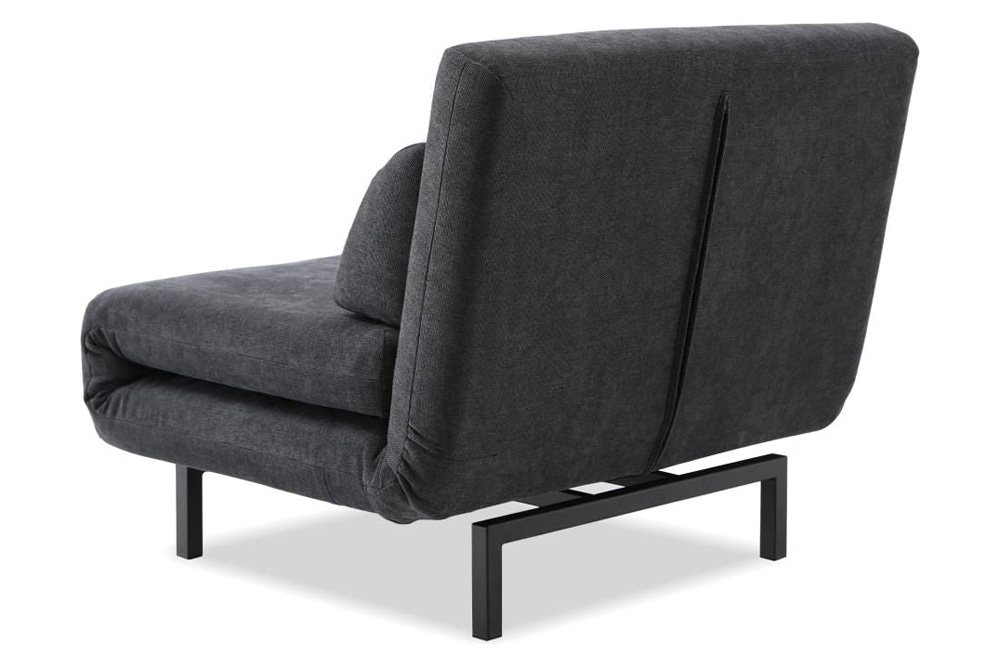 Mobital Iso Armless Solid Chair-Bed - Dusk Chenille, Fabric