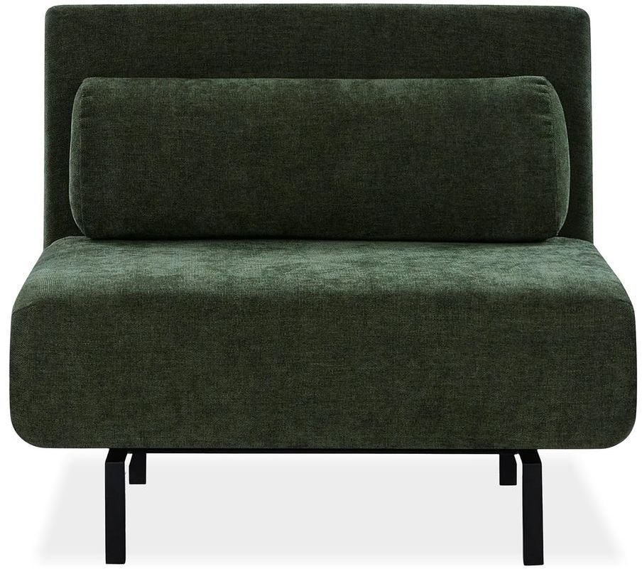 Mobital Iso Armless Solid Chair-Bed - Green Leaf, Fabric