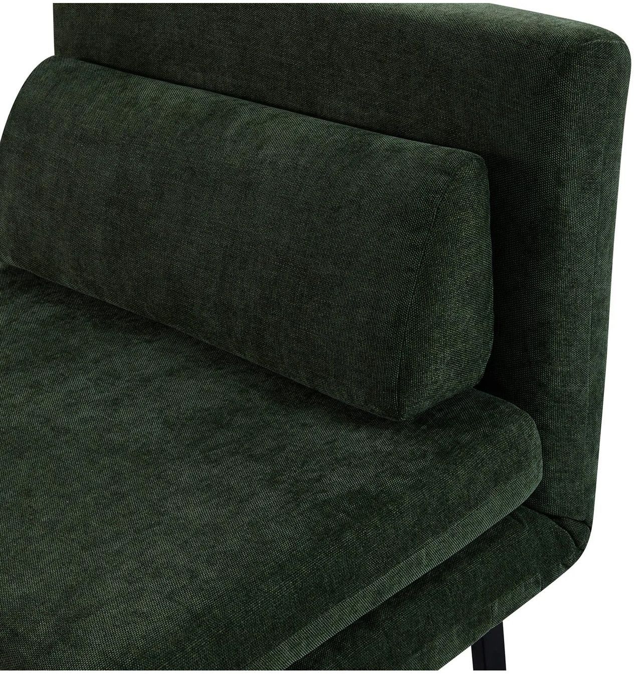 Mobital Iso Armless Solid Chair-Bed - Green Leaf, Fabric