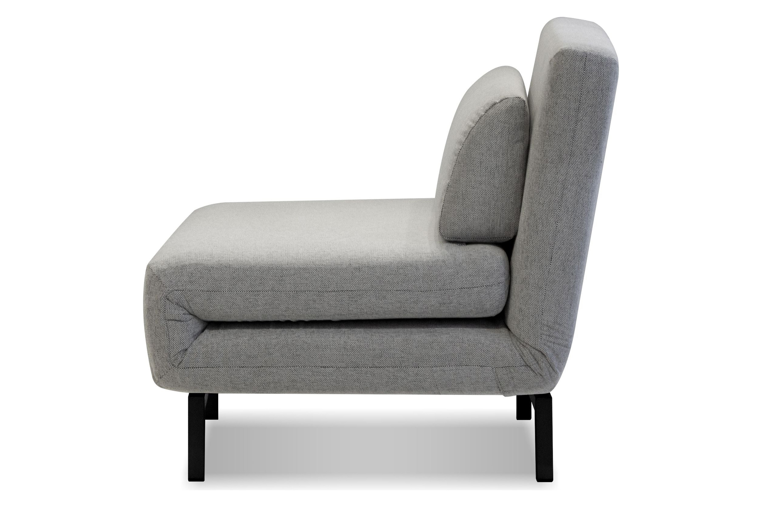 Mobital Iso Armless Solid Chair-Bed - Silver, Fabric