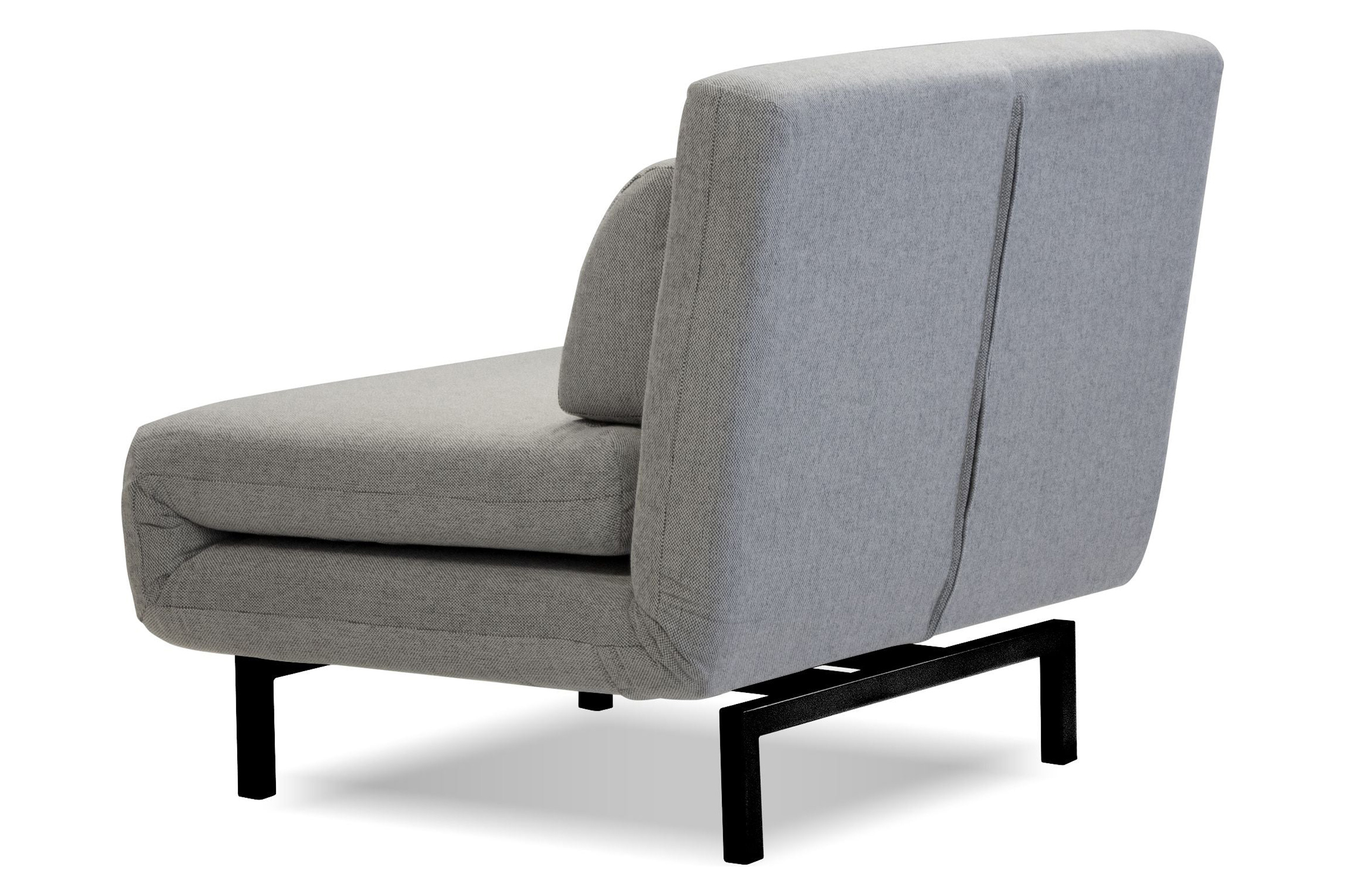Mobital Iso Armless Solid Chair-Bed - Silver, Fabric