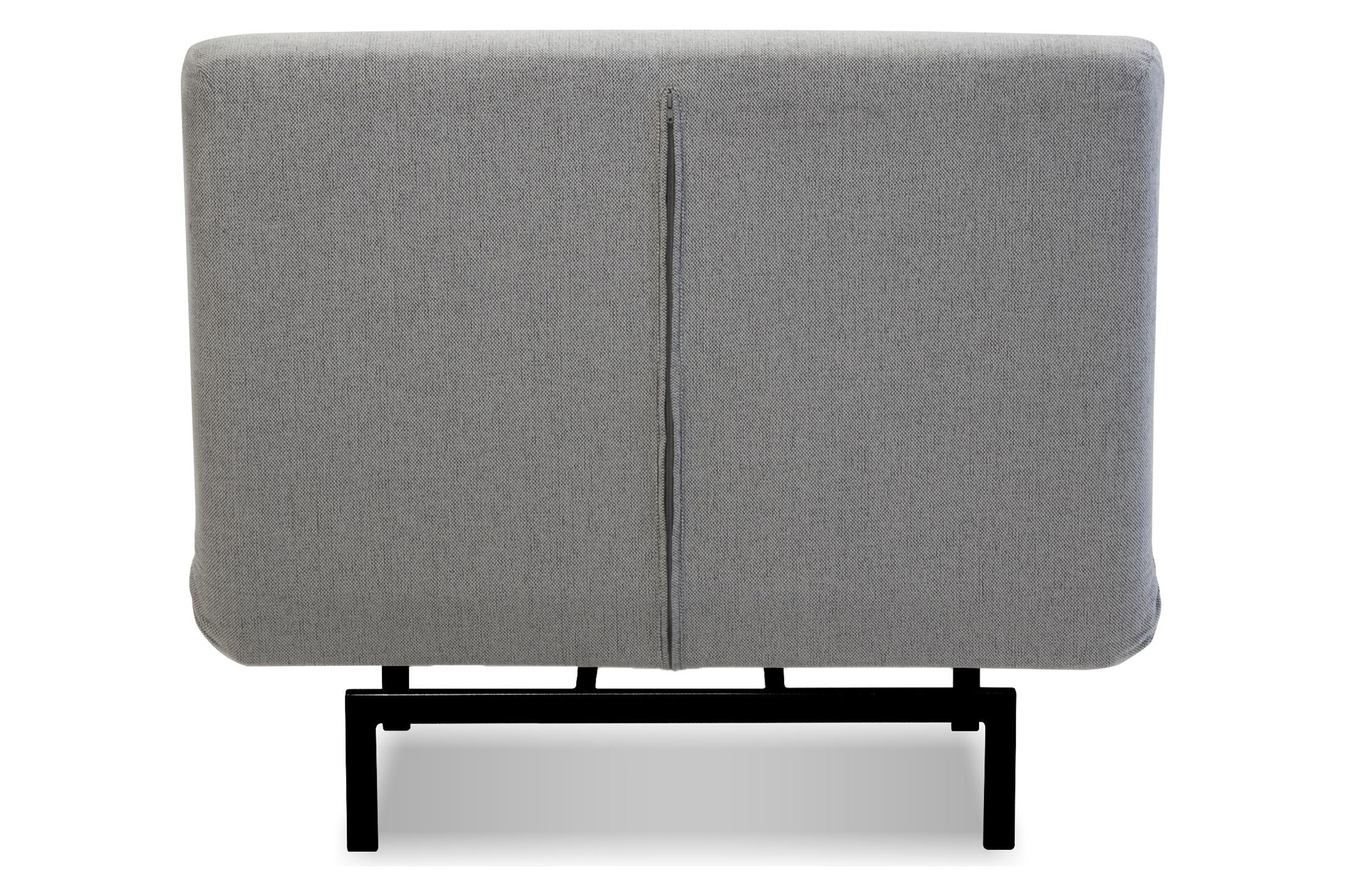 Mobital Iso Armless Solid Chair-Bed - Silver, Fabric