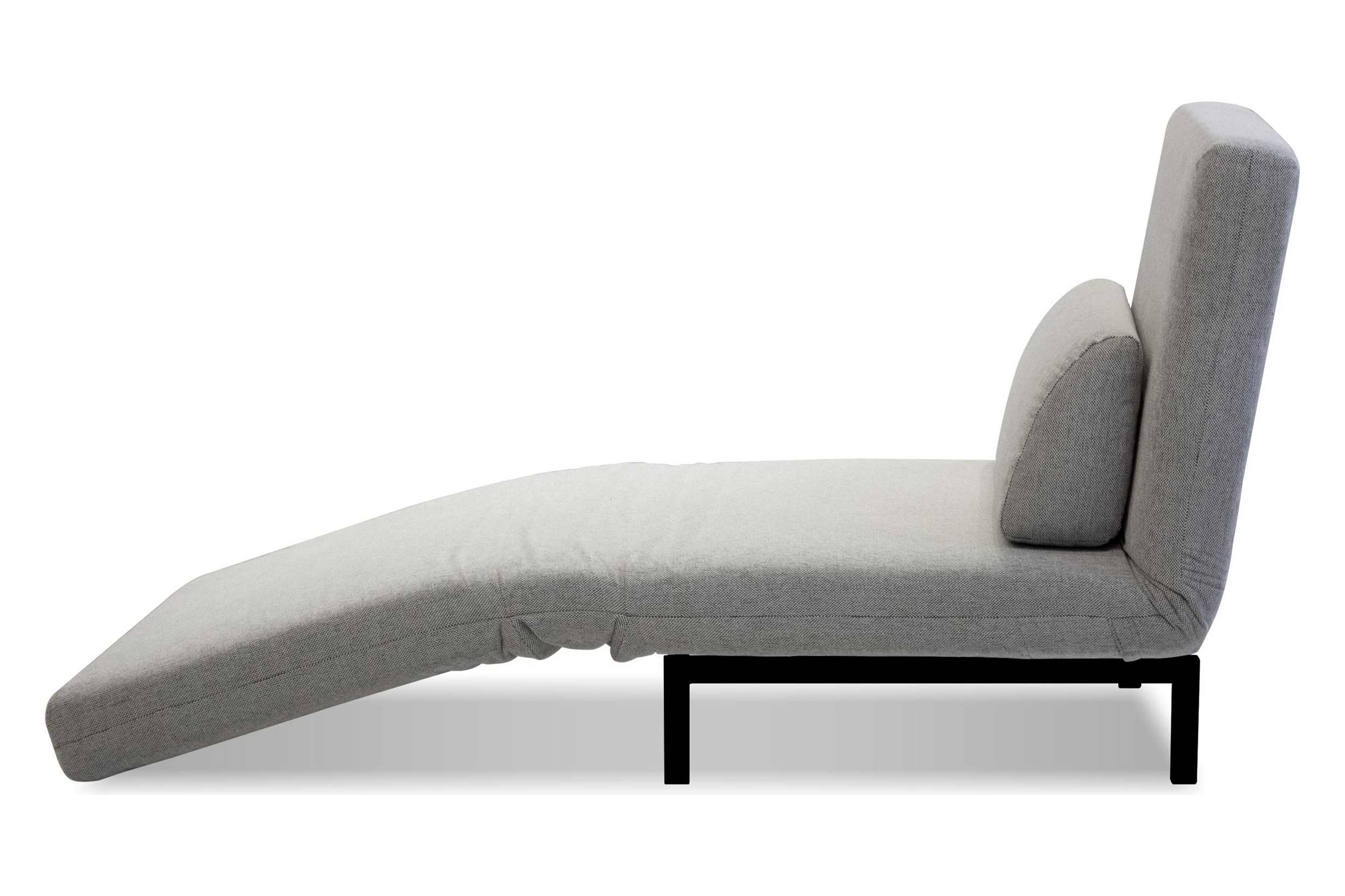 Mobital Iso Armless Solid Chair-Bed - Silver, Fabric