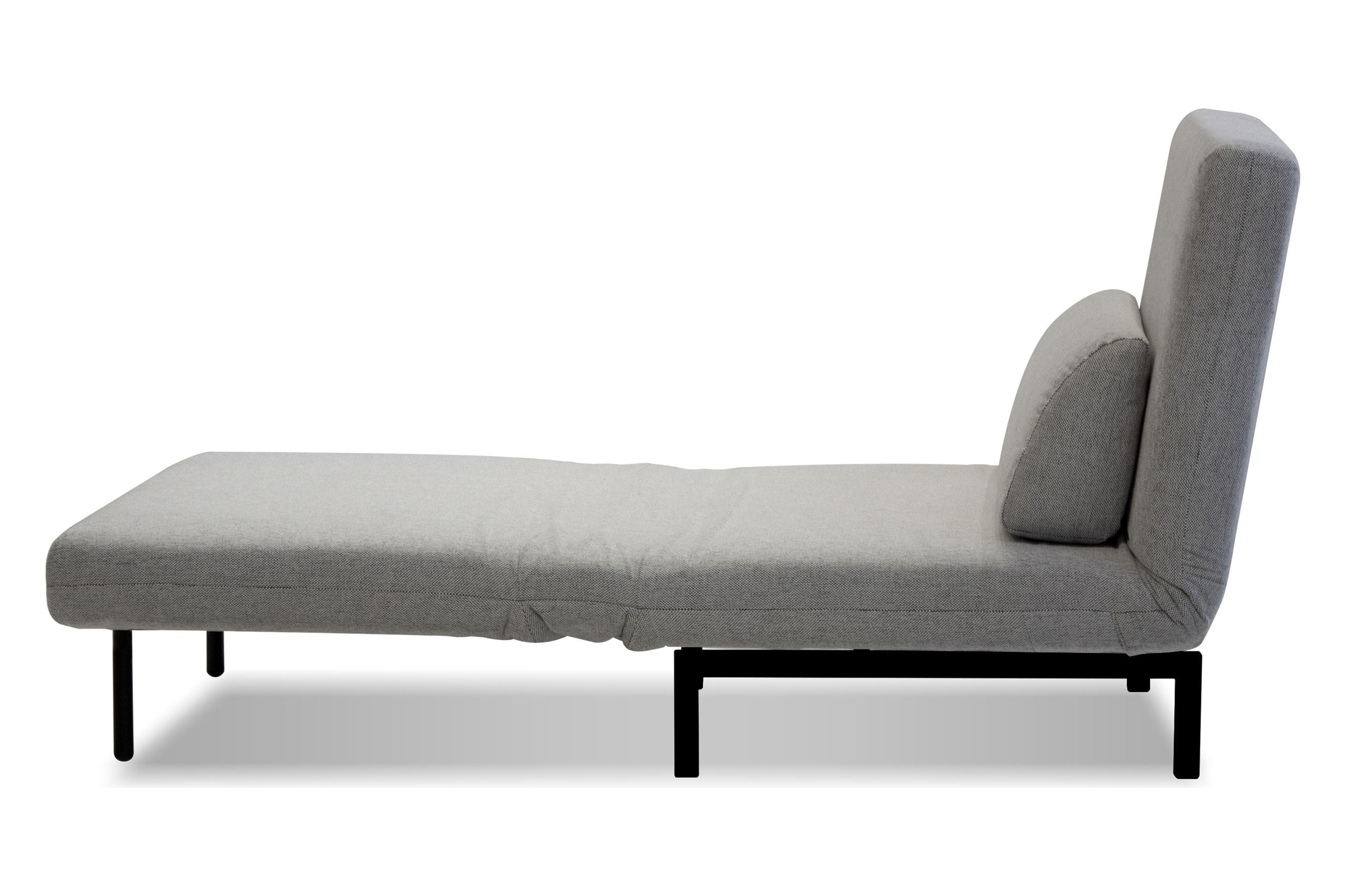 Mobital Iso Armless Solid Chair-Bed - Silver, Fabric