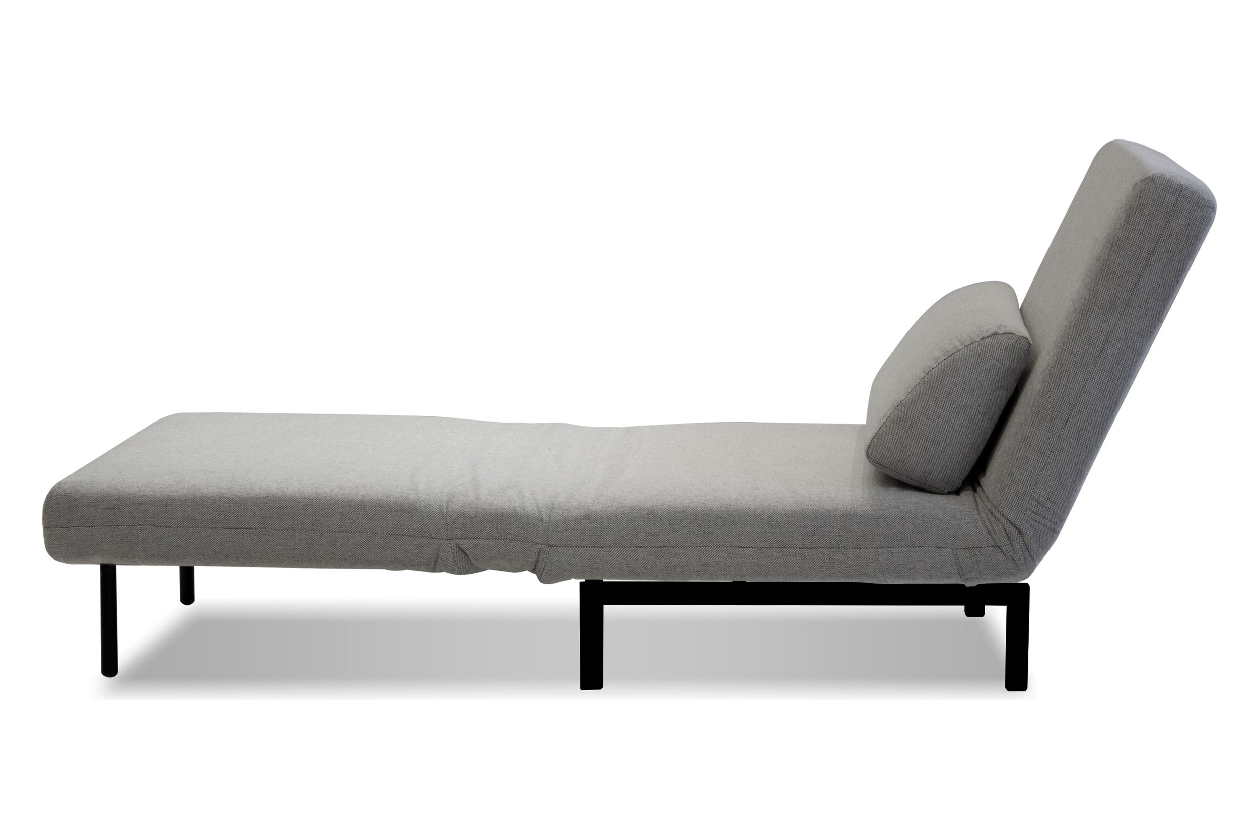 Mobital Iso Armless Solid Chair-Bed - Silver, Fabric