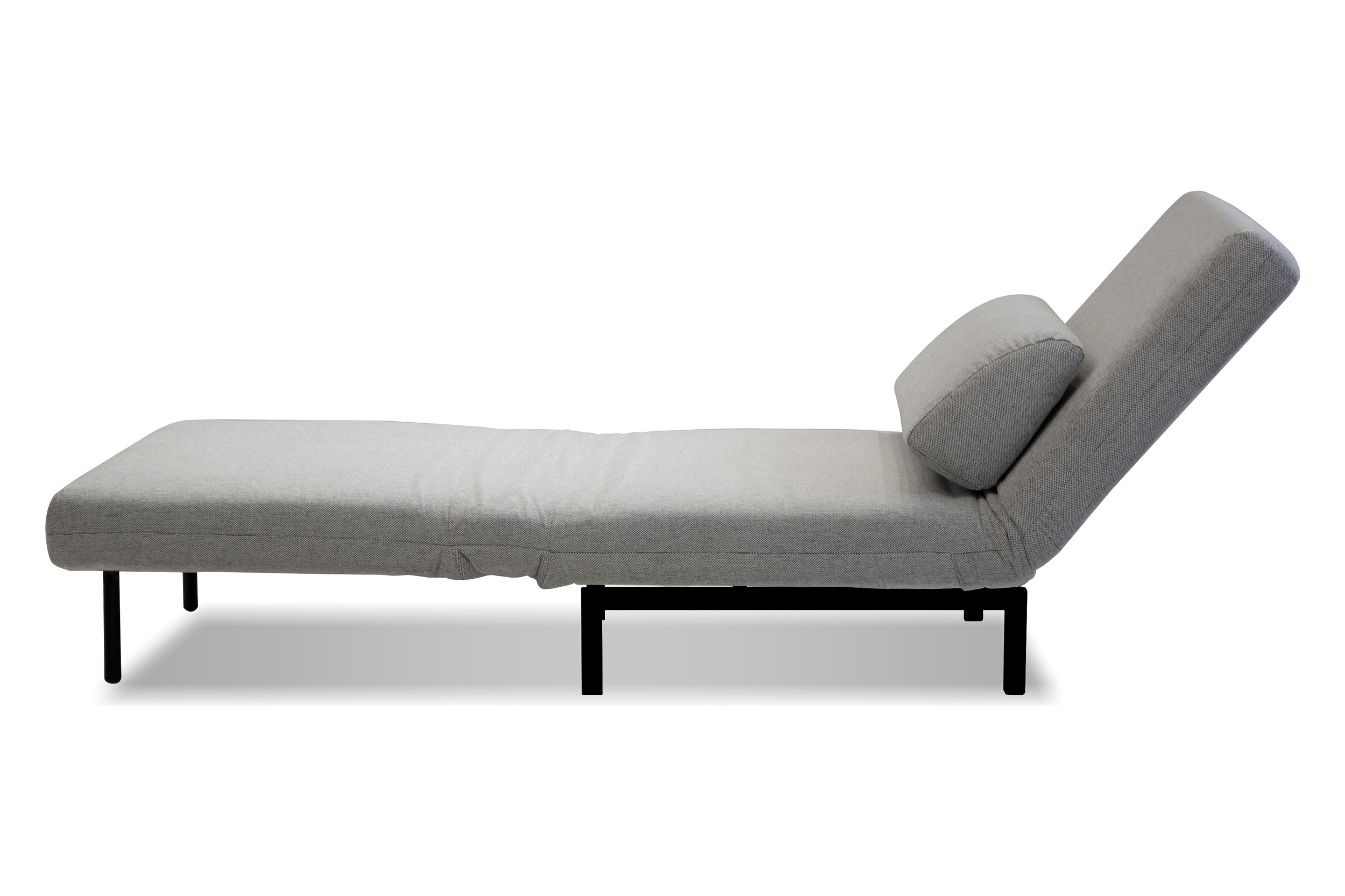 Mobital Iso Armless Solid Chair-Bed - Silver, Fabric