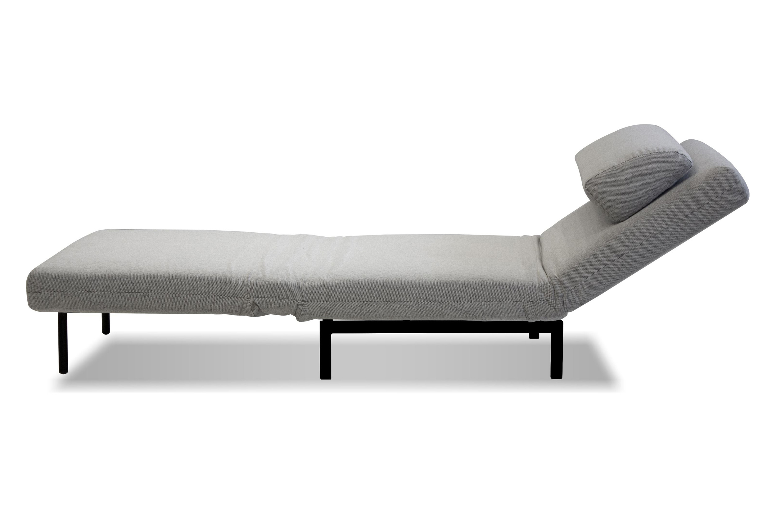 Mobital Iso Armless Solid Chair-Bed - Silver, Fabric