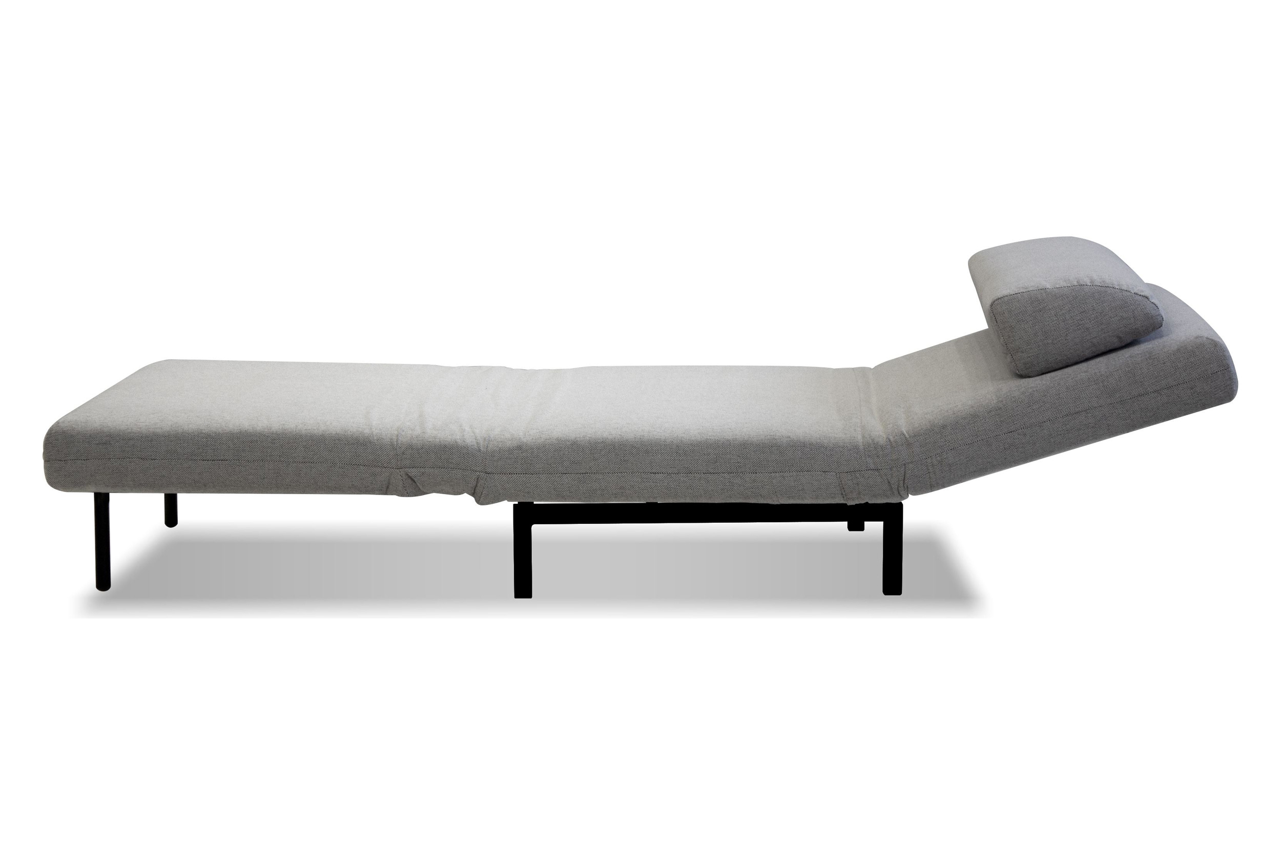 Mobital Iso Armless Solid Chair-Bed - Silver, Fabric