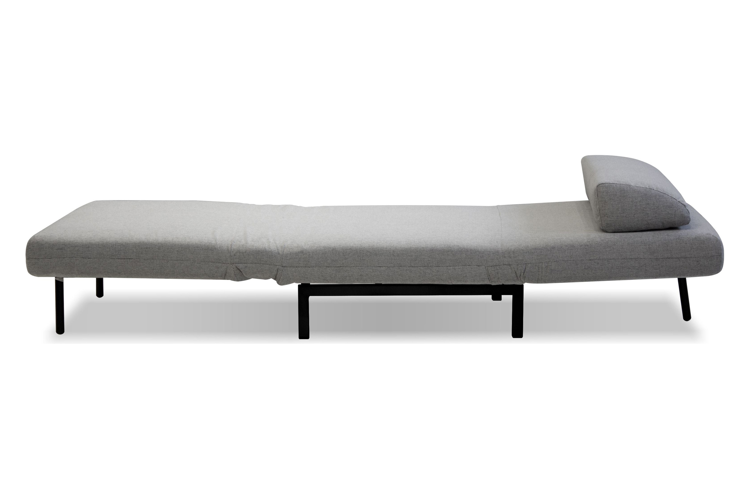 Mobital Iso Armless Solid Chair-Bed - Silver, Fabric