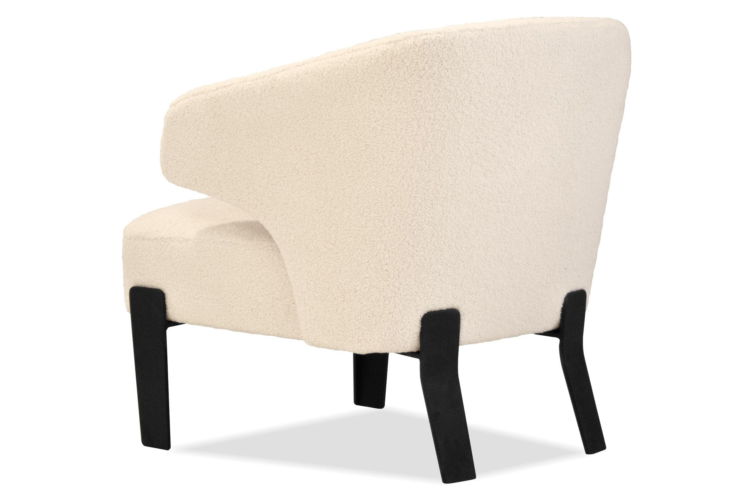 Mobital - Rancho Flared Arms Solid Armchair in Teddy Cream, Fabric