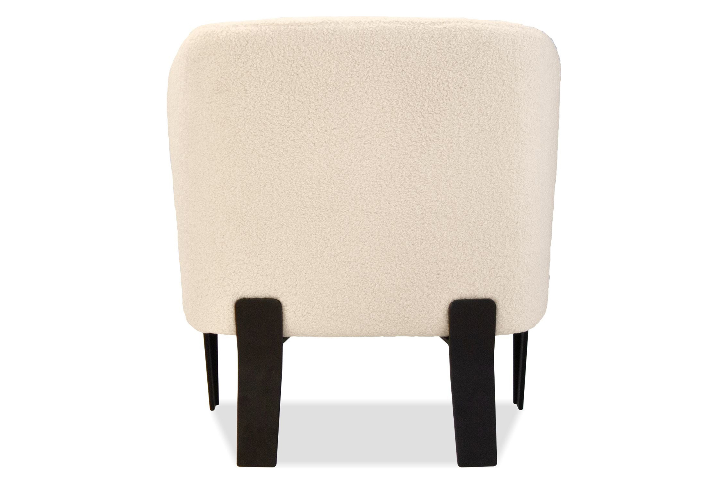 Mobital - Rancho Flared Arms Solid Armchair in Teddy Cream, Fabric