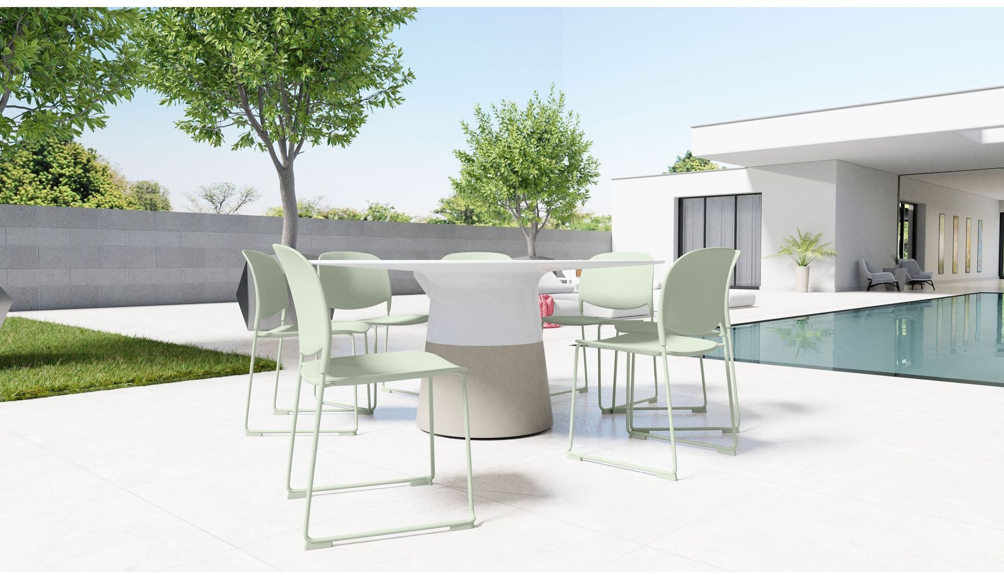 Mobital Pringle Dining Chair Stackable - Matcha