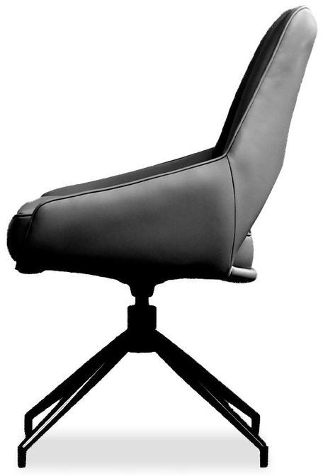 Mobital Sofia Dining Chair with Black Base - Onyx Black, Leatherette