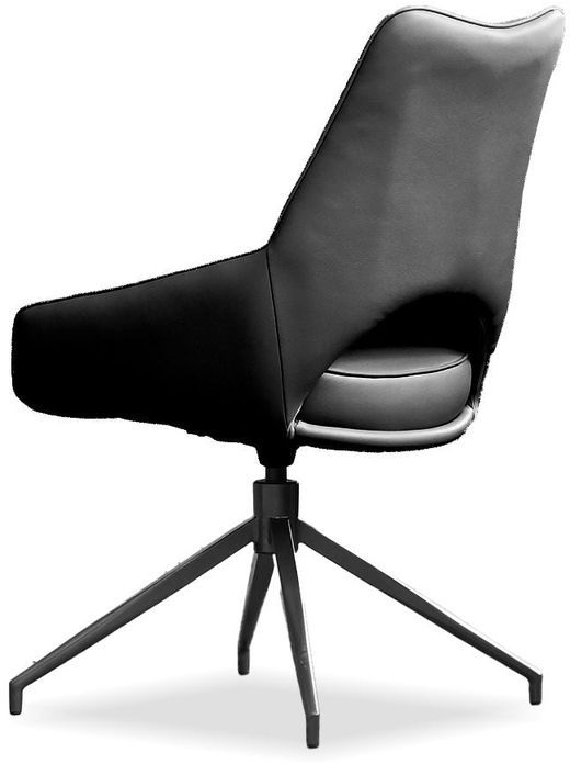 Mobital Sofia Dining Chair with Black Base - Onyx Black, Leatherette
