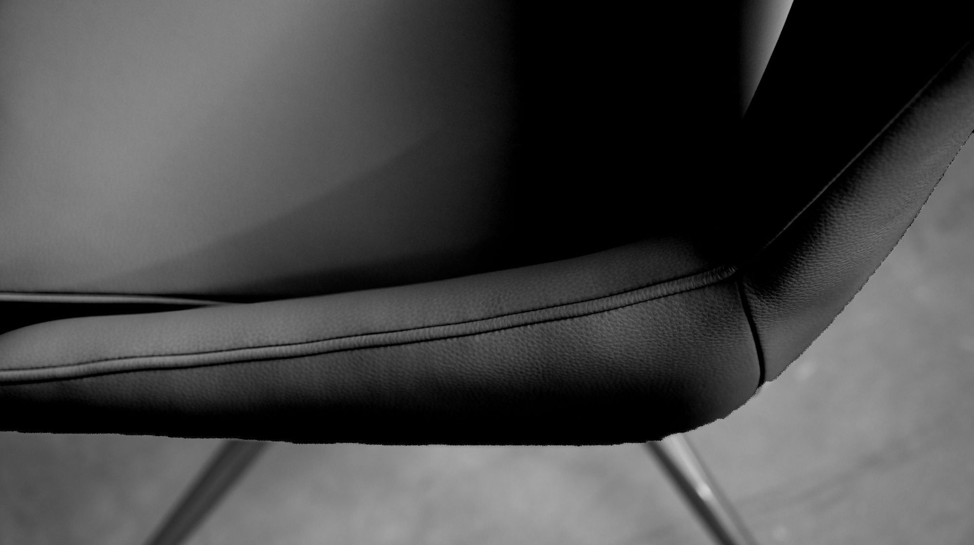 Mobital Sofia Dining Chair with Black Base - Onyx Black, Leatherette