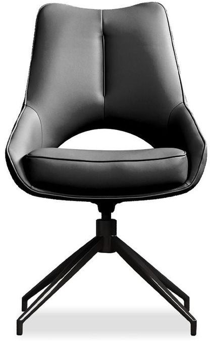Mobital Sofia Dining Chair with Black Base - Onyx Black, Leatherette