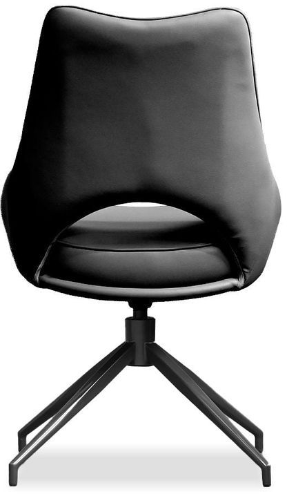 Mobital Sofia Dining Chair with Black Base - Onyx Black, Leatherette