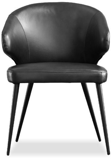 Mobital - Stretto Dining Chair in Pitch Black, Leather