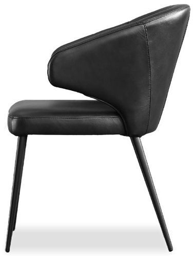 Mobital - Stretto Dining Chair in Pitch Black, Leather