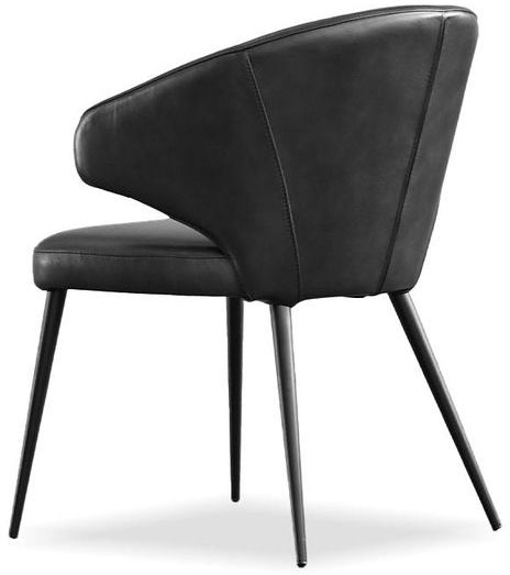 Mobital - Stretto Dining Chair in Pitch Black, Leather
