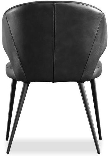Mobital - Stretto Dining Chair in Pitch Black, Leather