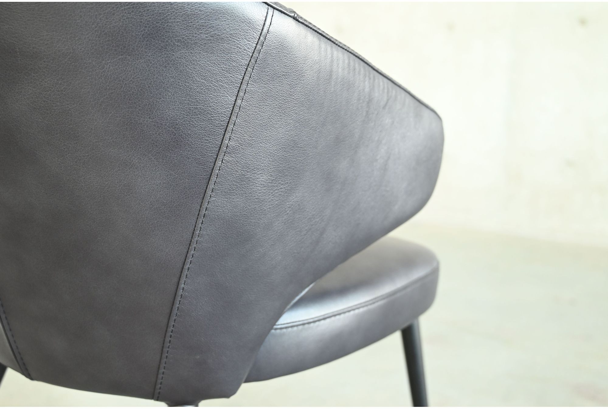 Mobital - Stretto Dining Chair in Pitch Black, Leather