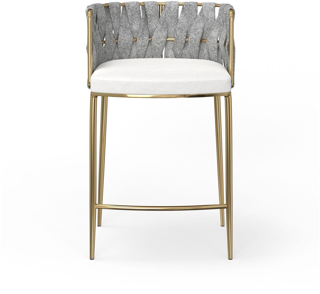Mobital - Weaver Counter Stool in Oatmeal Tweed, Farina Nubuck