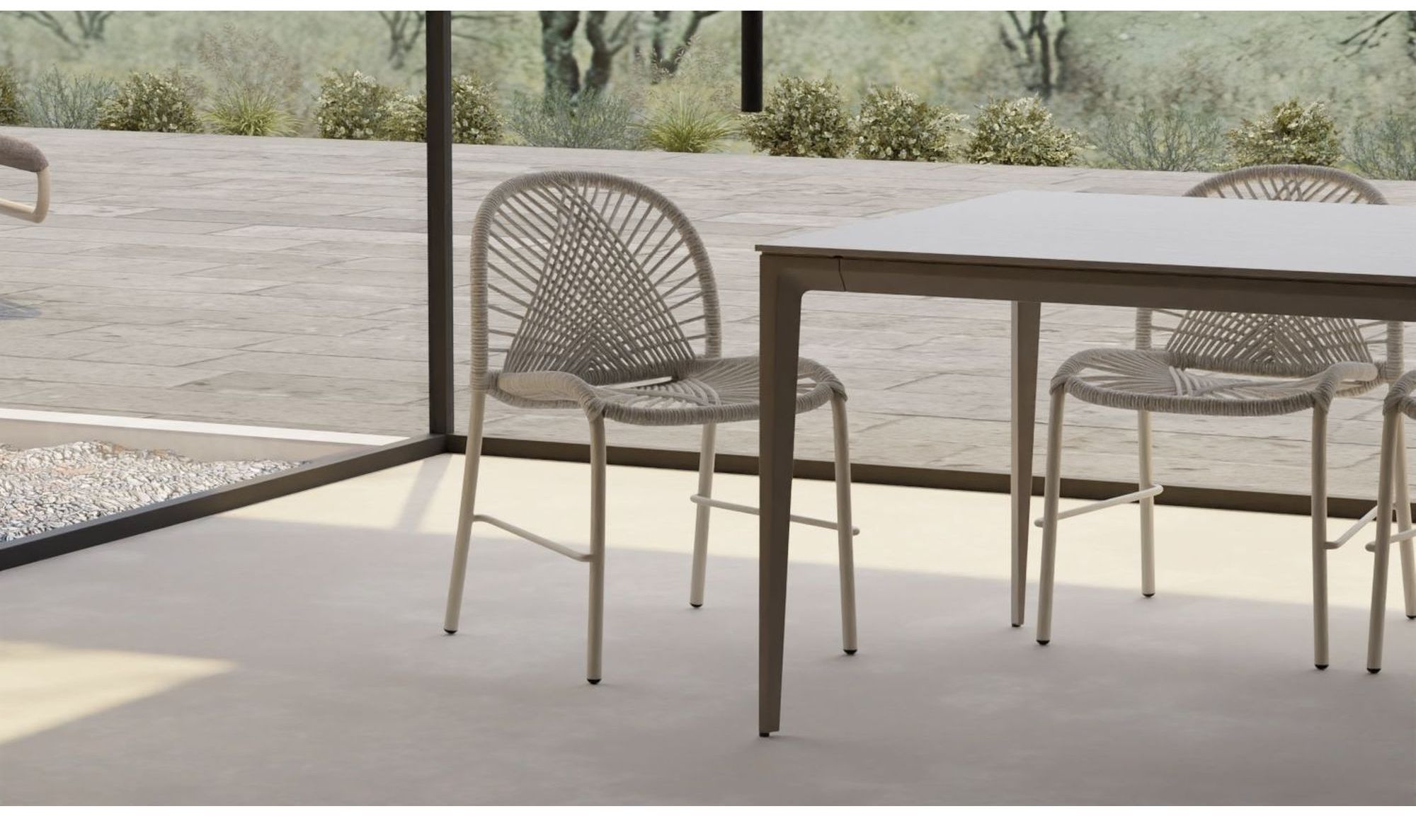 Mobital Cayman Indoor/Outdoor 94" Dining Table - Travertino