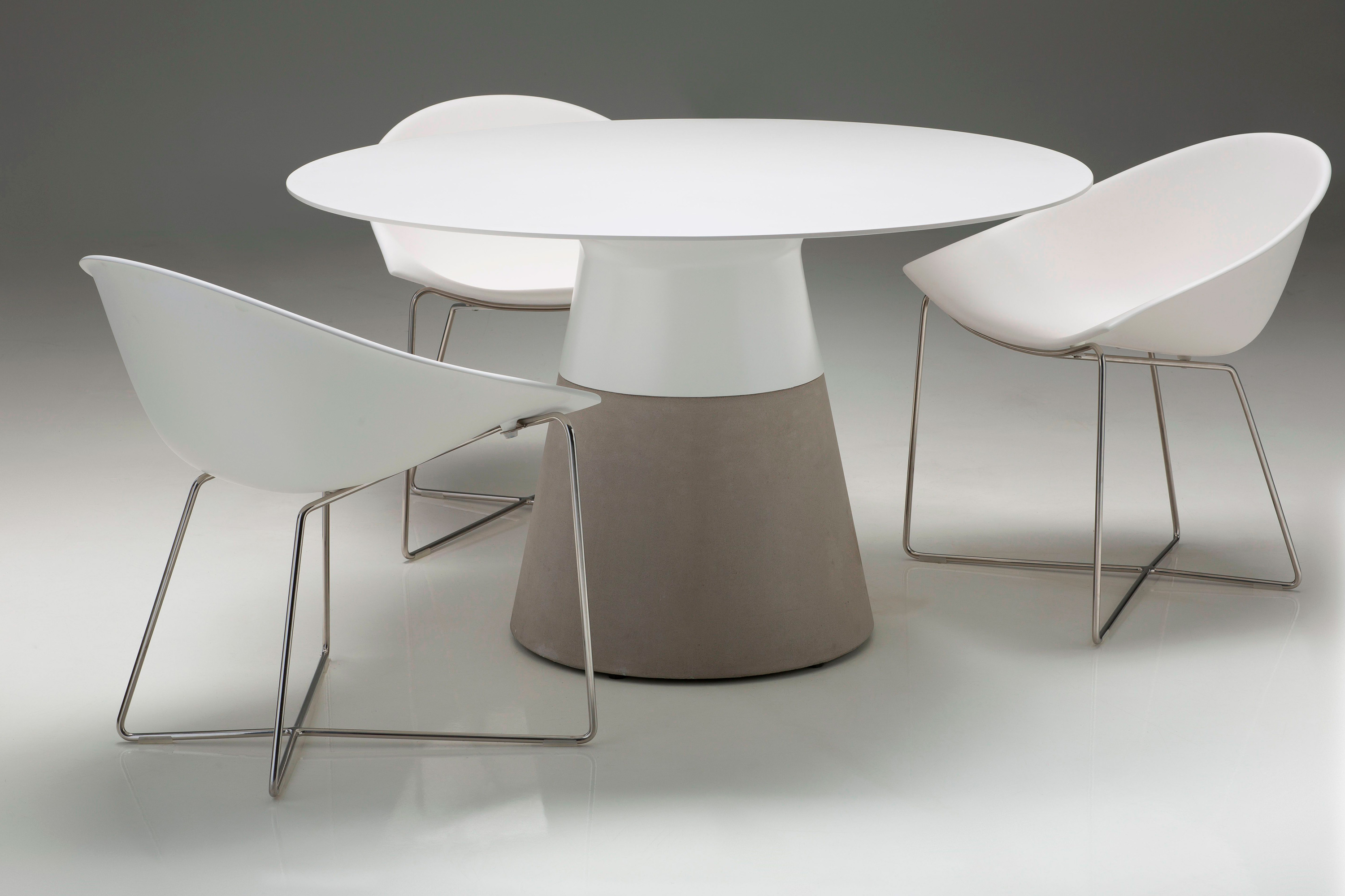 Mobital Maldives Round 49" Dining Table - White, Solid Surface