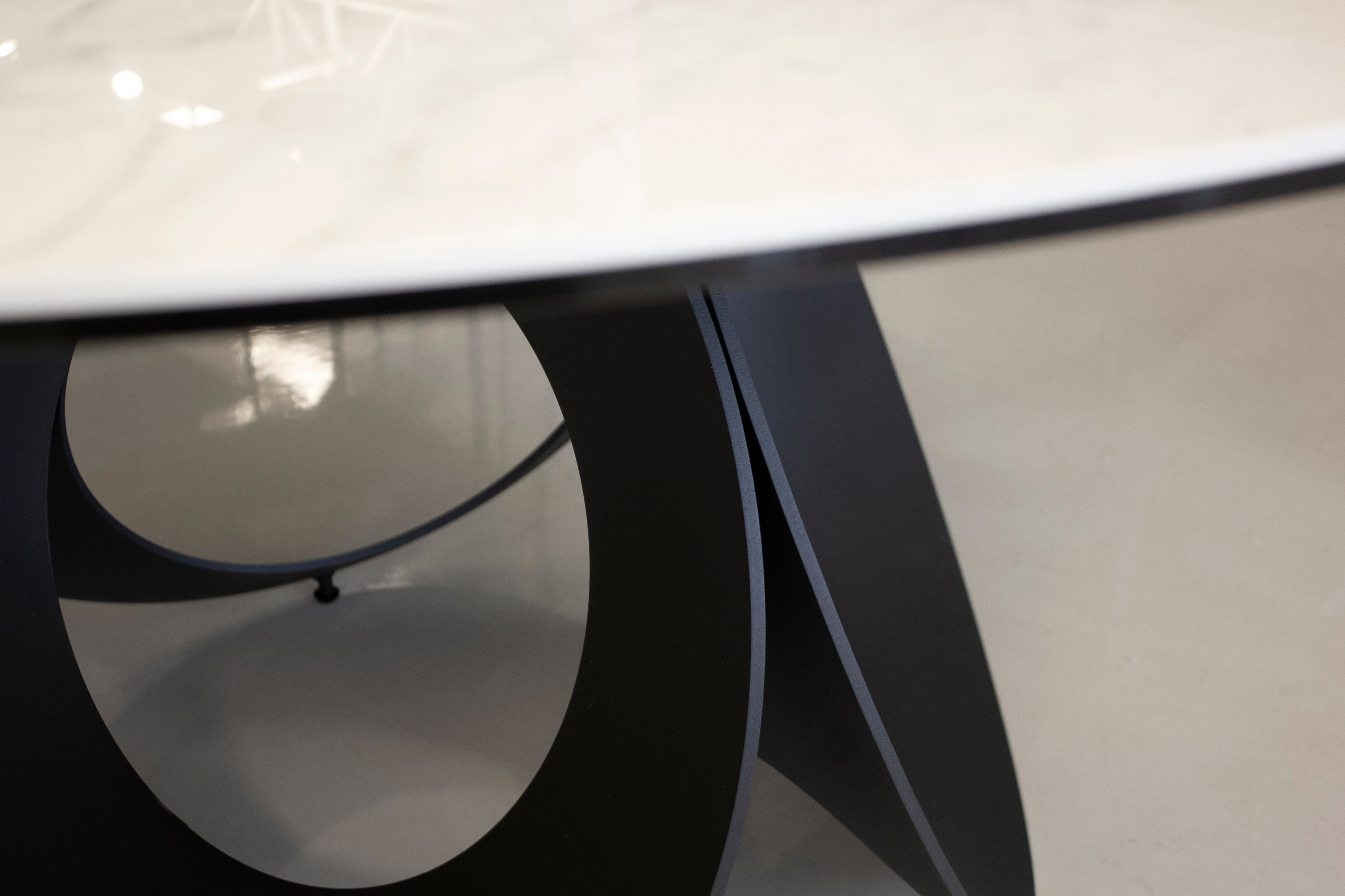 Mobital - Optic Dining Table in White, Ceramic