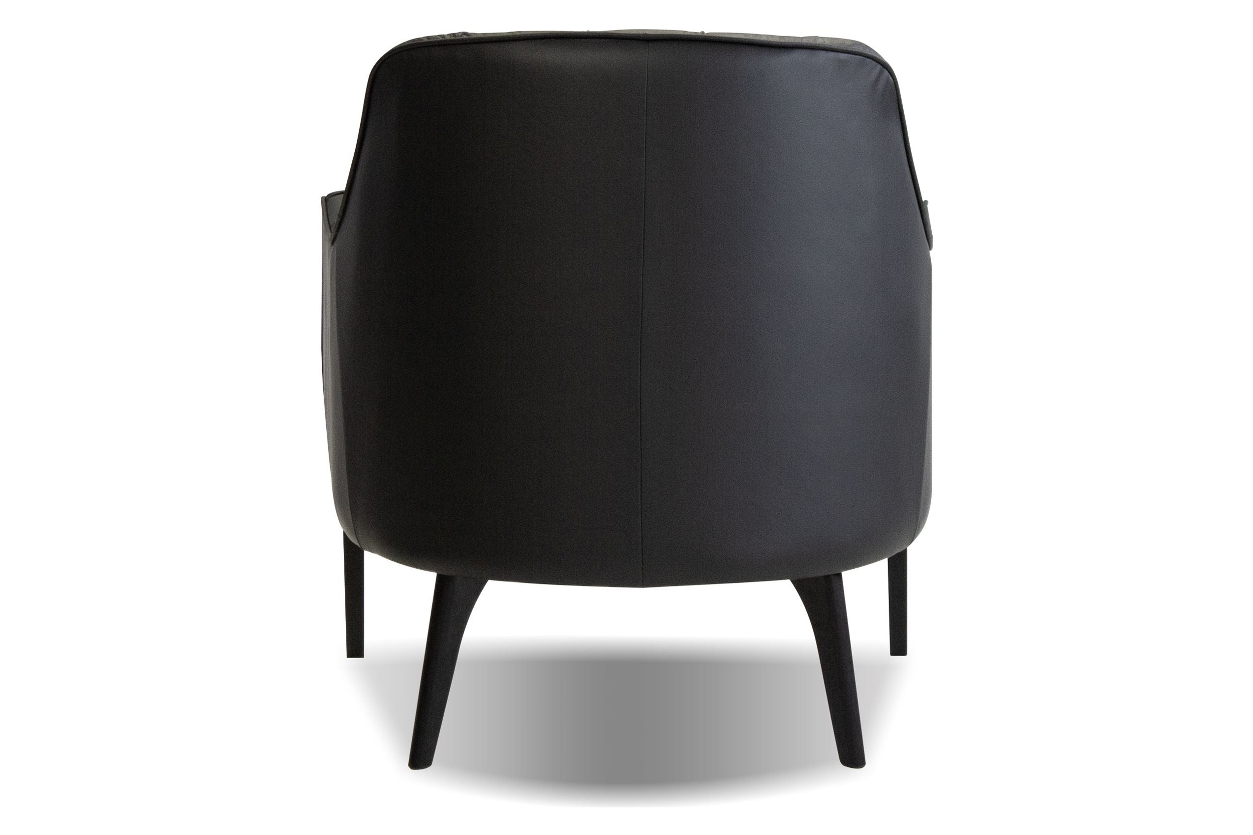 Mobital Ellington Flared Arms Solid Armchair - Black, Leather