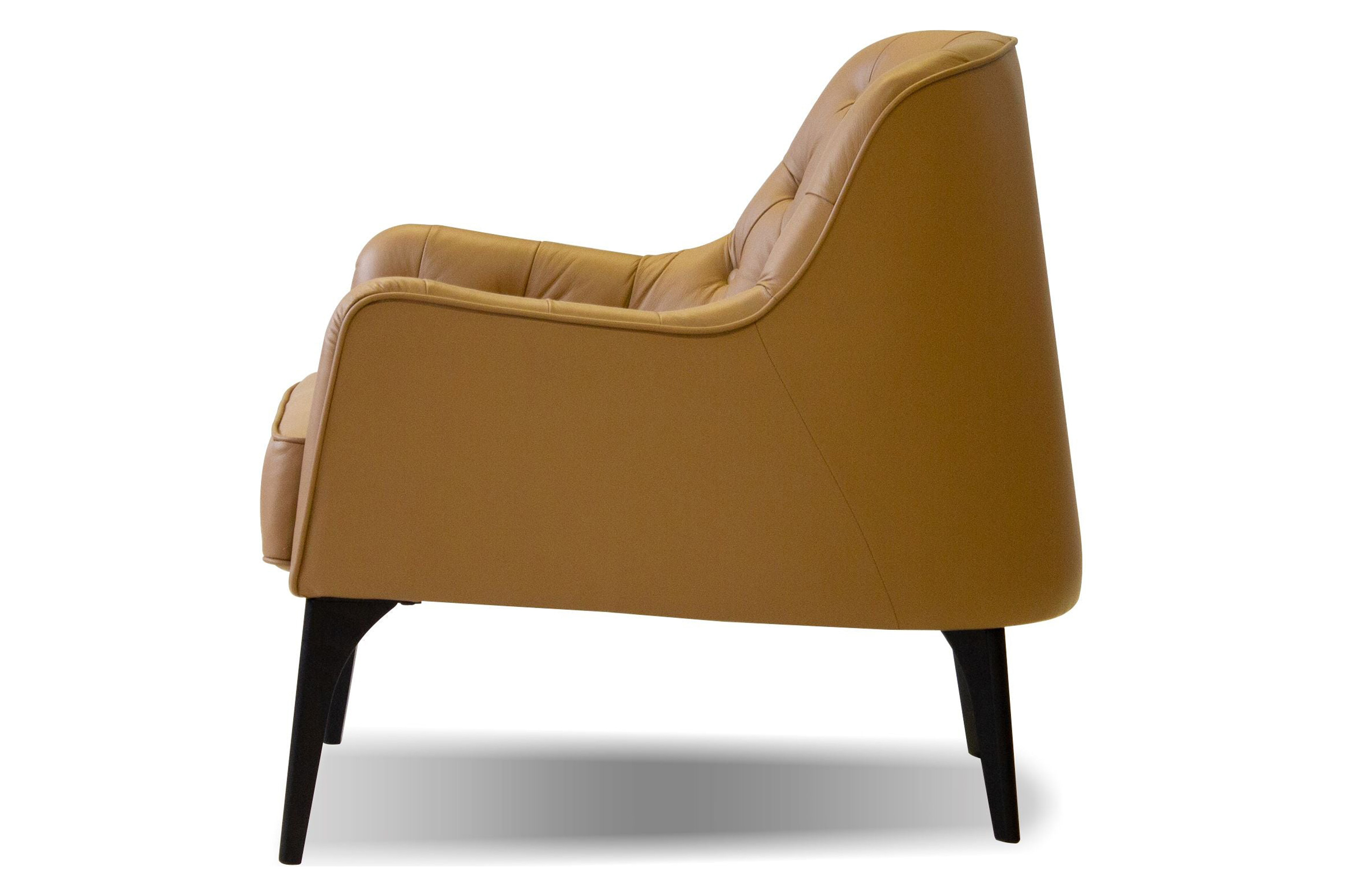 Mobital Ellington Flared Arms Solid Armchair - Caramel, Leather
